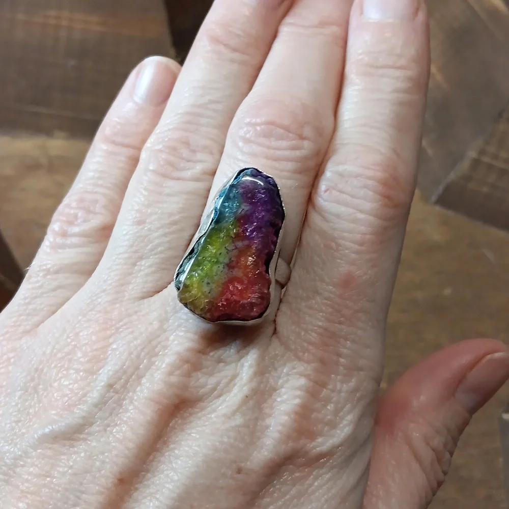 Hand Crafted Multicolor Statement Ring! One of a kind.